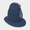Classic Dark Blue Hat Design With Silver Badge Featuring Crown And Star
