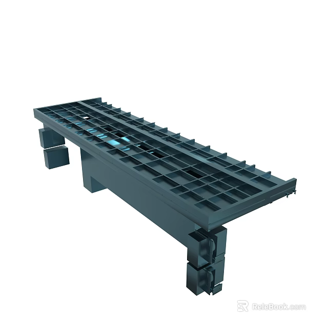 Heavy Duty Industrial Metal Frame With Grid Top And Support Legs Structure 3d model 