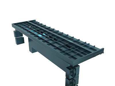 Heavy Duty Industrial Metal Frame With Grid Top And Support Legs Structure 3d model
