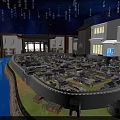 Cultural Center Showcasing Ancient City Model With Night Scene Lighting And Silhouettes