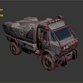 Military Ambulance Vehicle with Armored Exterior Red Cross Marking Heavy Duty Tires and Front Headlights