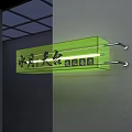 Green Illuminated Roadside Facilities Signboard With Metal Brackets Wall Mounted