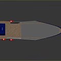 Blue Roofed Water Transport Vessel With Staircase Deck Pool Area And Red Lifebuoys