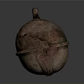 Rustic Copper Bell With Hanging Loop And Cracked Surface Design