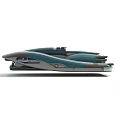 Futuristic Sci Fi Vehicle With Streamlined Design Gray White Exterior And Cockpit