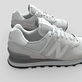 White New Balance Sneakers With Mesh Upper Black Sole Classic Design Casual Wear