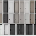 Modern Hinged Doors Collection Featuring Various Colors And Panel Designs 3d model