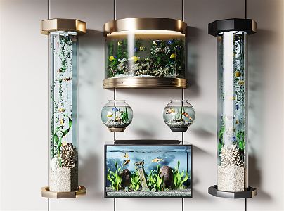 Modern Fish Tank Fish Tank Aquarium Combination 3d model