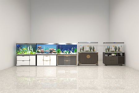 New Chinese Fish Tank Fish Tank Combination Traffic Light Fish Integrated Fish Tank Glass Fish Tank Under Filter Fish Tank 3d model