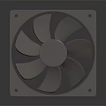 Square Air Conditioner Fan With Metal Frame And Gray Blades Modern Design