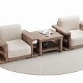 New Chinese Style Single Sofa Leisure Chair Single Chair 3d model