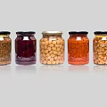 Transparent Glass Spice Jars With Airtight Lids And Assorted Ingredients For Kitchen Storage