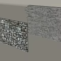 Textured Stone Feature Wall With Irregular And Stacked Masonry Patterns 3d model