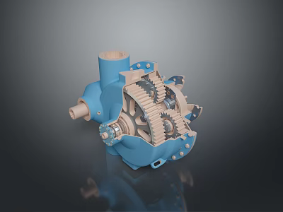 High Performance Tire Internal Structure Design With Blue Gear Components And Mechanical Parts 3d model