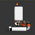 Game And Movie Character Mechanical Robot With White Body Red Accents And Mechanical Legs