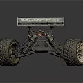 Off Road RC Car Chassis With Large Wheels And Colorful Electronic Wiring