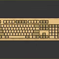 Natural Wooden Computer Keyboard Featuring Classic Design And Smooth Key Surface 3d model