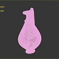 Ancient Worn Carved Ceramic Jug With Handle And Textured Surface Details