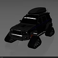 SK Performance Black Off Road SUV Featuring Roof Rack And Track Tires Design