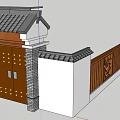 new chinese style gate 3d model