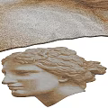 Artistic Human Head Sculpture Shaped Area Rug 3d model