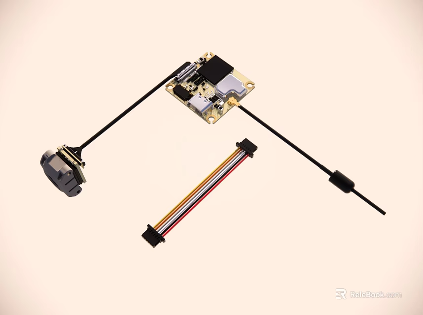 Smart Machine Core Components Featuring Circuit Board Sensor And Connecting Wires 3d model