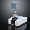 Sleek Modern Desktop Office Appliance With White Blue Design And Black Tray