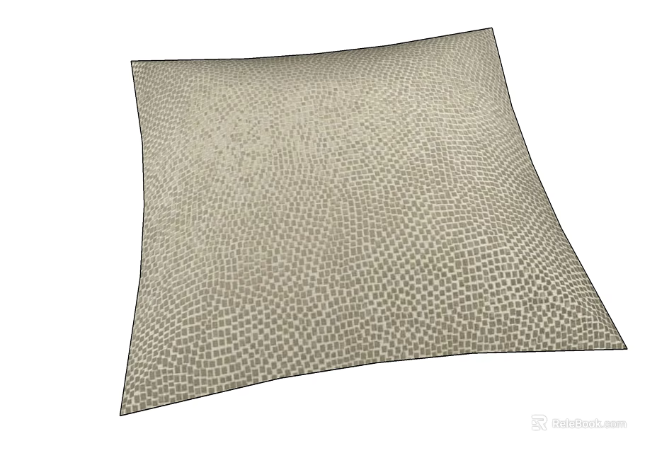 Soft Beige Decorative Pillow With Lizard Skin Texture For Home Decor 3d model 