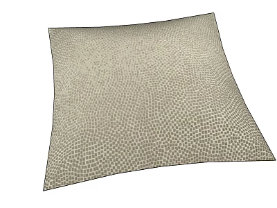 Soft Beige Decorative Pillow With Lizard Skin Texture For Home Decor 3d model
