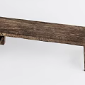 Rustic Wooden Bench With Natural Wood Finish And Simple Solid Structure 3d model