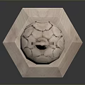 Intricately Carved Octagonal Lantern With Crescent Moon On Top And Decorative Patterns