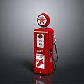 Vintage Red Texaco Gas Pump With Circular Star Sign And Fire Chief Label
