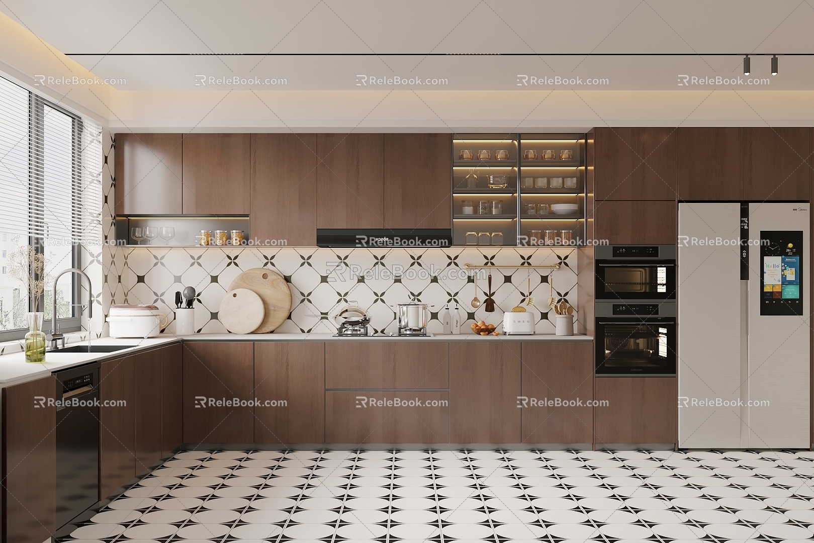 Modern Italian Open Kitchen Villa Kitchen 3d model