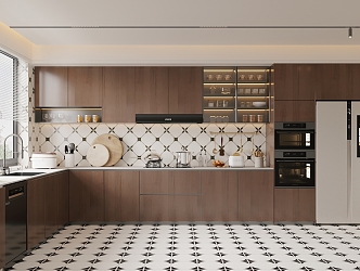 Modern Italian Open Kitchen Villa Kitchen 3d model