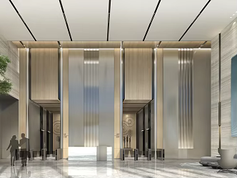Modern Office Lobby 3d model