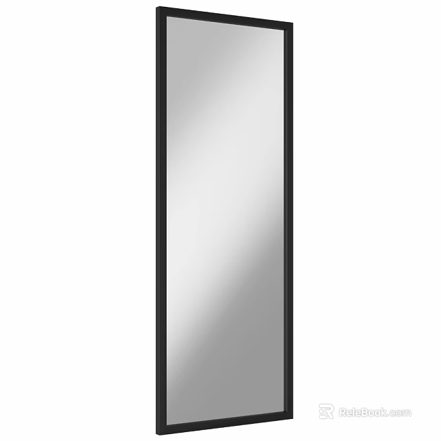 Tall Rectangular Mirror With Black Frame For Modern Home Interior 3d model 