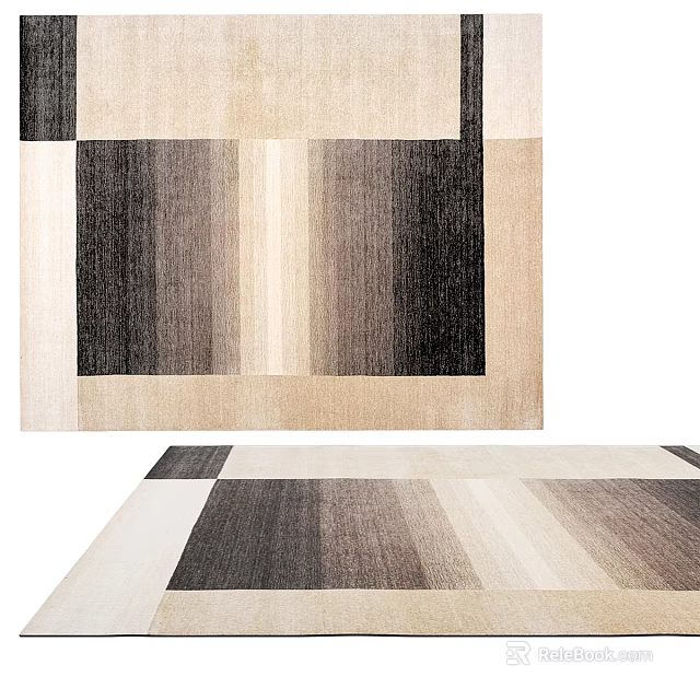 Square Area Rugs Featuring Modern Geometric Patterns In Neutral Tones 3d model 
