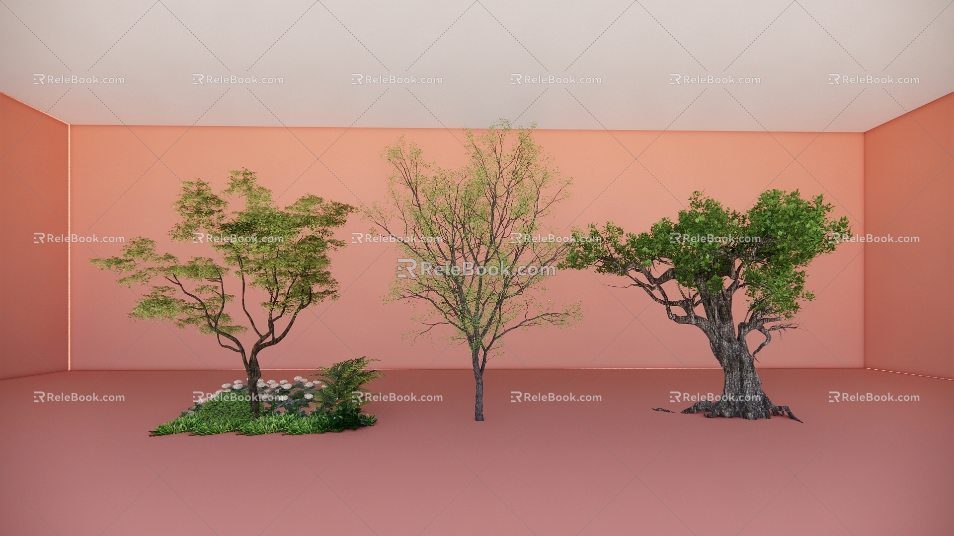 Landscape Tree Plant Group Sapium sebiferum model