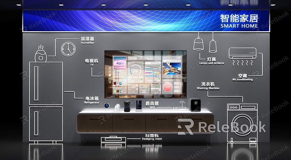 Exhibition Hall Exhibition Wall Smart Home Smart Family Life Hall Multimedia Interactive Exhibition model