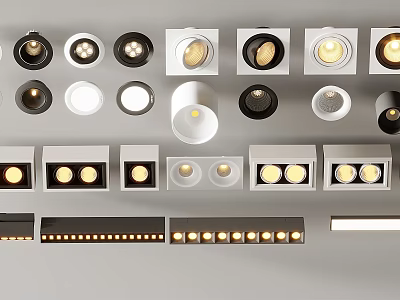 Modern Downlights And Spotlights With Various Styles For Home Lighting 3d model