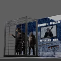Exhibition Showcase Displaying Snowpiercer 3 Ultimate Journey With Ape Figure And Screen