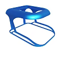 Sleek Blue Modern Chair With Hollow Open Structure And Ergonomic Design