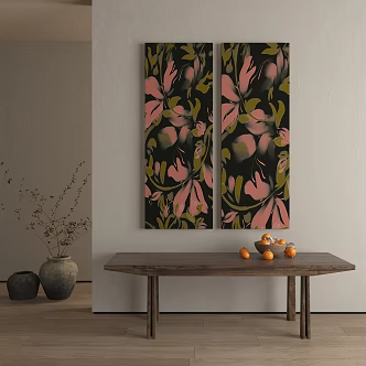 New Chinese Decorative Painting Landscape Flowers 3d model