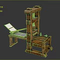 Vintage Wooden Printing Press With Open Book And Classic Design Elements
