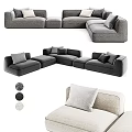 Modern Modular Two Seater Sofa Design With Neutral Tones And Soft Cushions 3d model