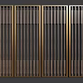 Modern Room Dividers With Vertical Slats And Metal Frame For Interior Decor