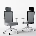 Modern Ergonomic Office Chair With Mesh Back Adjustable Armrests And Swivel Wheels 3d model