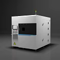 White Industrial Equipment With Control Panel Black Window Top Indicator Light Side Cabinets And Wheels