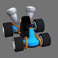 Blue Toy Car With Black Seat Silver Exhaust Pipes And CRUISER Tires
