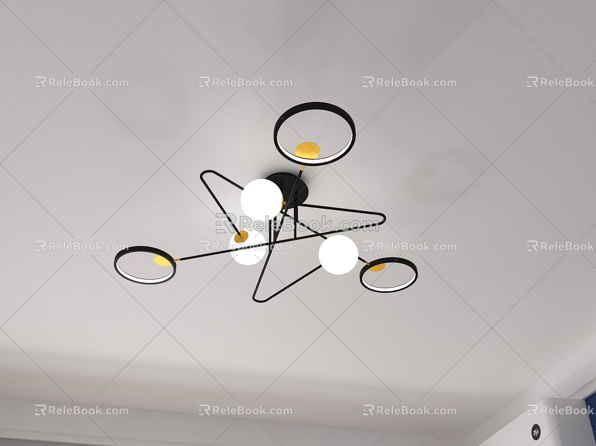 Chandelier Living Room Ceiling Bedroom Chandelier Light Ball Lamp Spherical Lamp Lamps 3d model